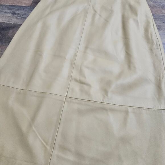 For Joseph by Ciao Bella Tan 100% Leather Pencil Skirt Womens 28/6 Mob Wife New - Picture 2 of 11